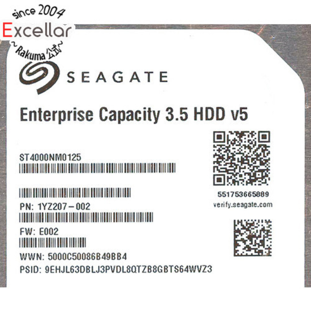 その他SEAGATE製HDD　ST4000NM0125　4TB SAS 7200