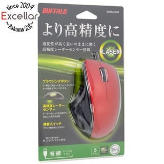 バッファロー(Buffalo)のBUFFALO　有線レーザー式マウス　BSMLU300RD　レッド(PC周辺機器)