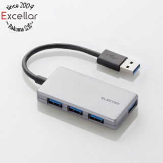 エレコム(ELECOM)のELECOM製　4ポートUSB3.0ハブ(コンパクトタイプ)　U3H-A416BSV　シルバー(PC周辺機器)