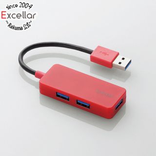 エレコム(ELECOM)のELECOM製　3ポートUSB3.0ハブ(ケーブル固定タイプ)　U3H-K315BRD　レッド(PC周辺機器)