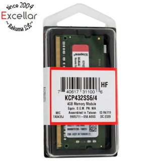 キングストン(Kingston)のKingston製　KCP432SS6/4　SODIMM DDR4 PC4-25600 4GB(PCパーツ)