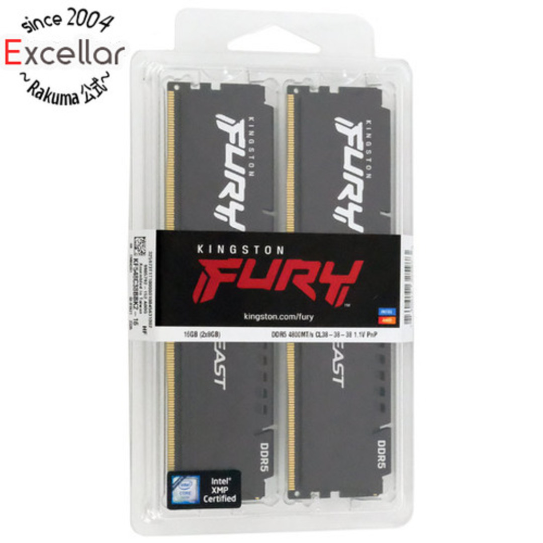 Kingston製　KF548C38BBK2-16　DDR5 PC5-38400 8GB 2枚組メーカー