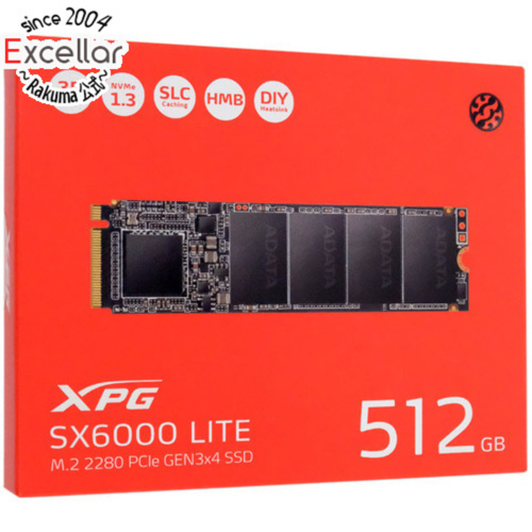 A-DATA　M.2 SSD XPG SX6000 Lite ASX6000LNP-512GT-C　512GB型番
