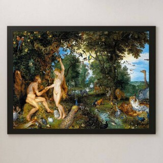 『人間の墜落とエデンの園』絵画 アート 光沢 ポスター A3(その他)