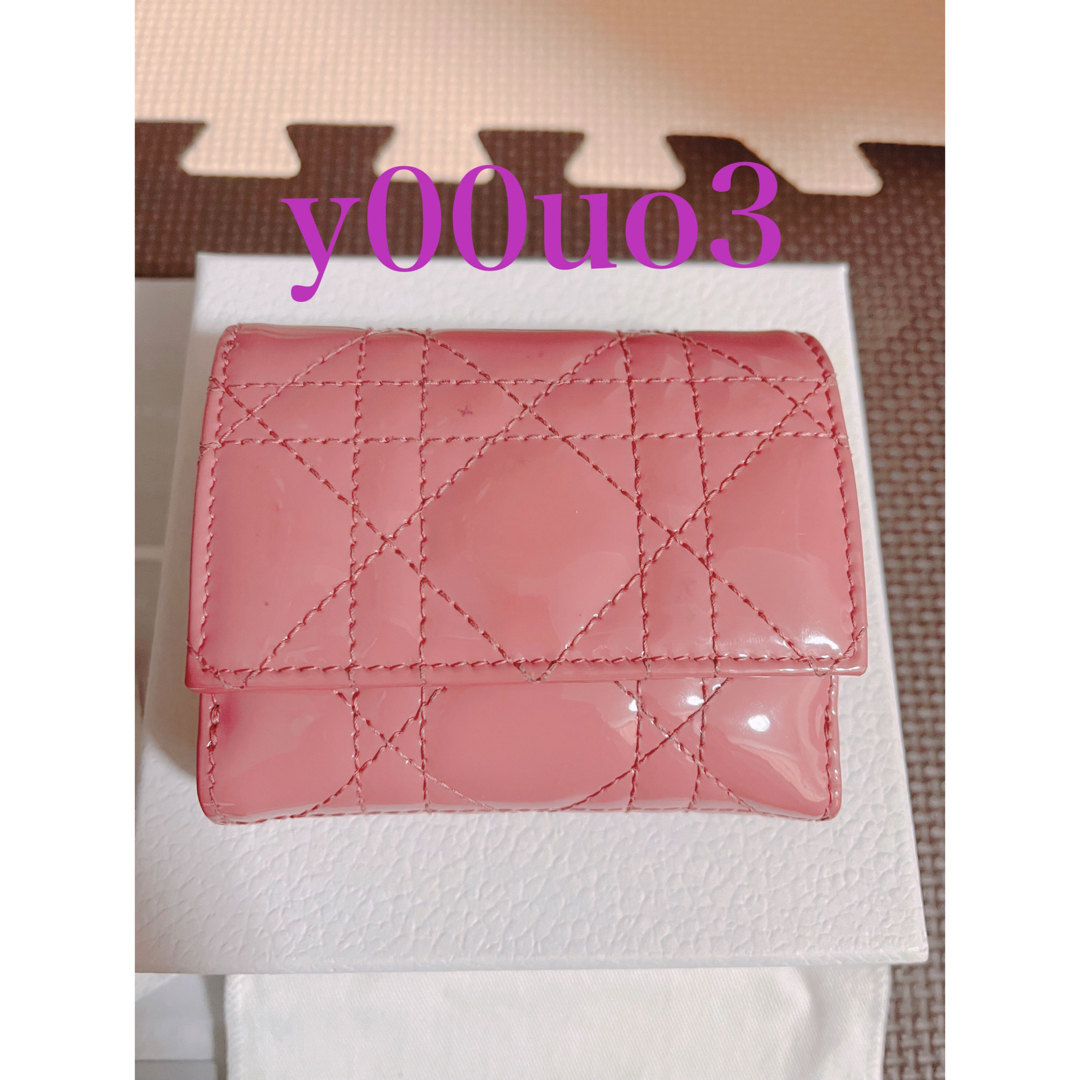 【新品】Dior レディディオール カナージュ ロータスウォレット 折り財布