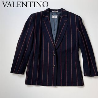 ヴァレンティノガラヴァーニ(valentino garavani)のVALENTINO ヴァレンティノ　ウールジャケット　ストライプ　アウター(テーラードジャケット)