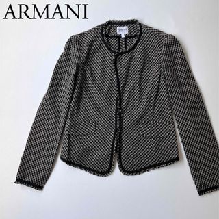 アルマーニ コレツィオーニ(ARMANI COLLEZIONI)のARMANI アルマーニ　ノーカラージャケット　ウールツイード　総柄(ノーカラージャケット)