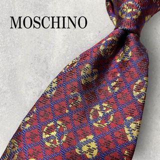 モスキーノ(MOSCHINO)の美品 MOSCHINO モスキーノ ジャガード 格子柄 ハート ピース ネクタイ(ネクタイ)