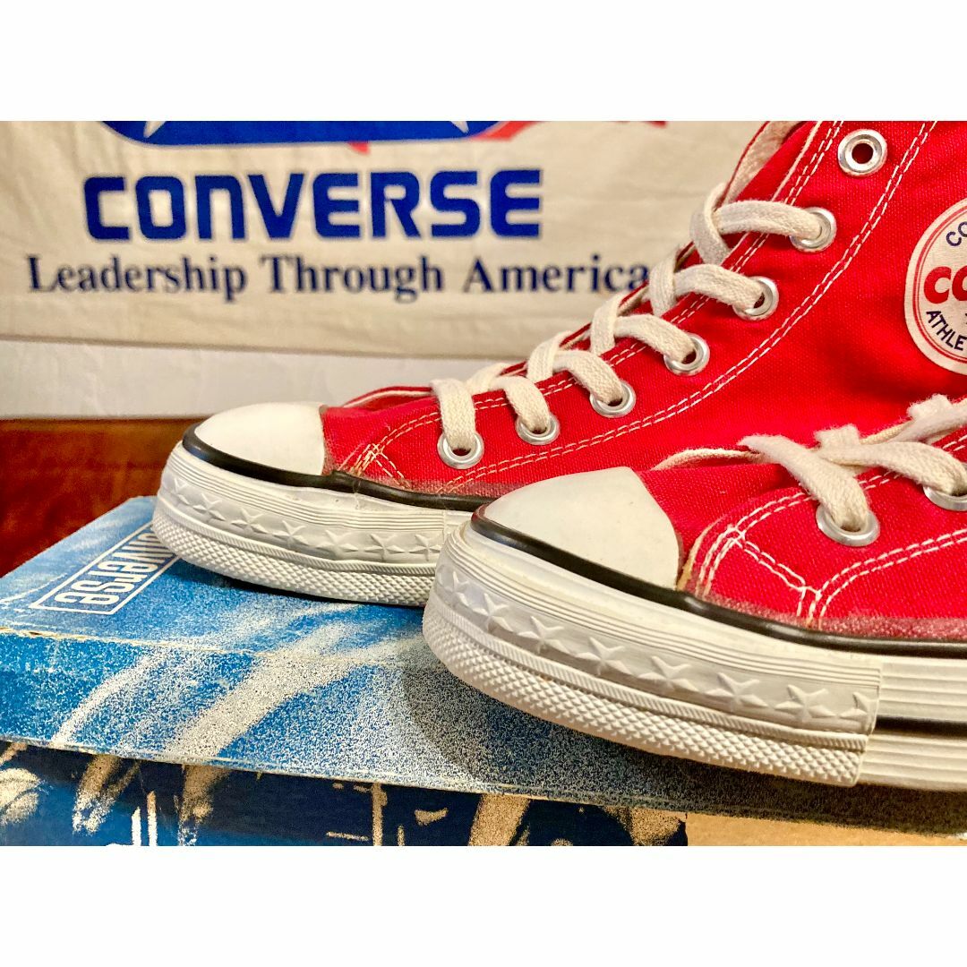 CONVERSE - ☆70s!USA!レア!コンバース コーチ 赤 デッド 24 CONVERSE - ☆70s!USA!レア!コンバース コーチ 赤 デッド 24
