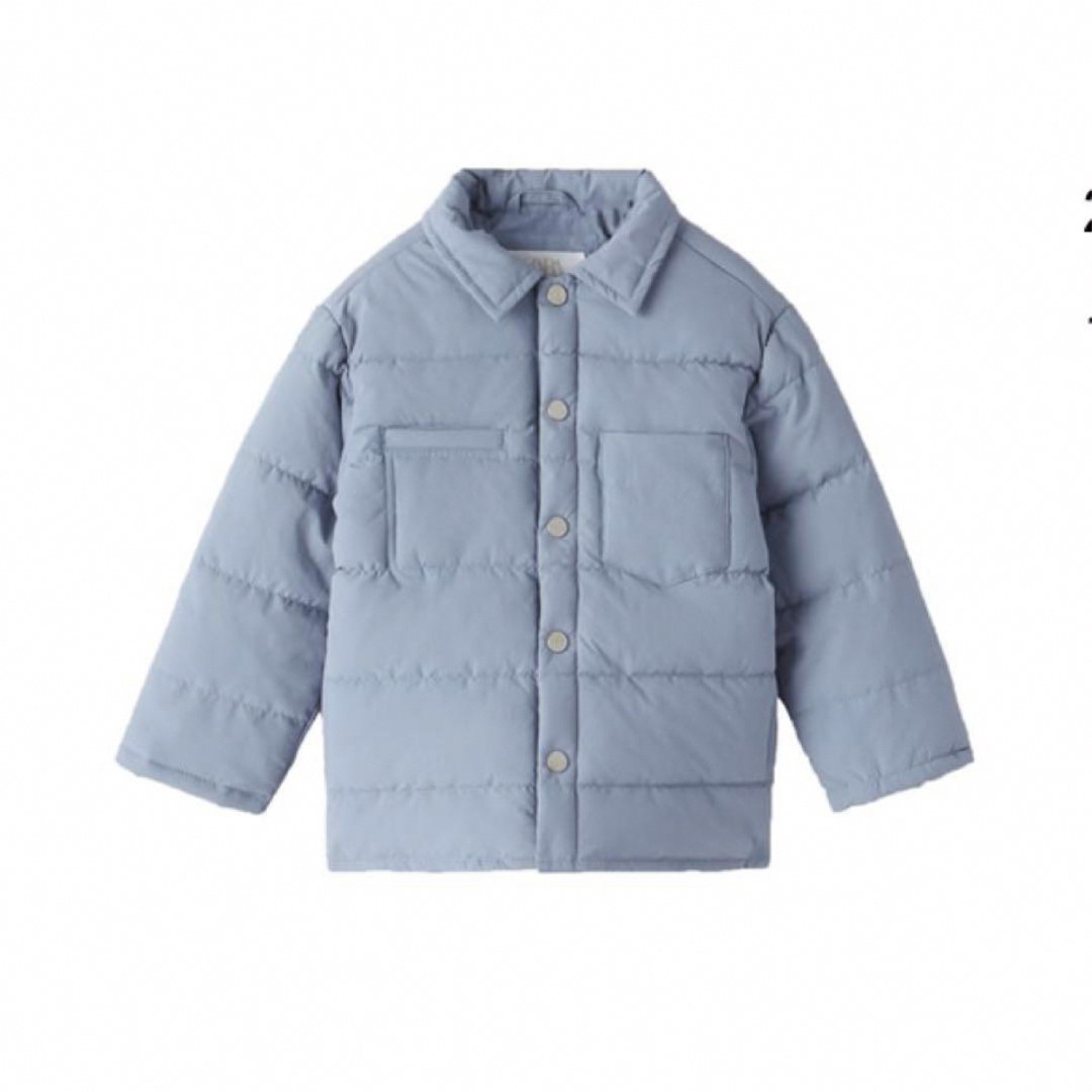 ZARA KIDS(ザラキッズ)の新品　キルティングシャツジャケット　ベビー　ブルー　アウター　羽織り　キッズ キッズ/ベビー/マタニティのキッズ服男の子用(90cm~)(ジャケット/上着)の商品写真