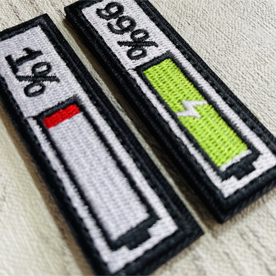 パワー 99% 1% (251) ☆ 刺繍ワッペン ベルクロ付 パワー 99% 1% (251) ☆ 刺繍ワッペン ベルクロ付