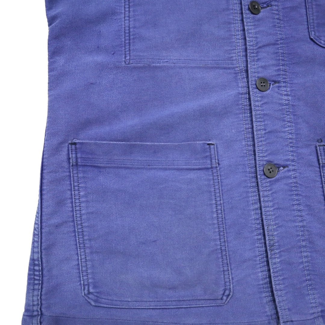 70s ビンテージ フレンチ ワーク モールスキン ジャケット フランス 古着 メンズのジャケット/アウター(カバーオール)の商品写真
