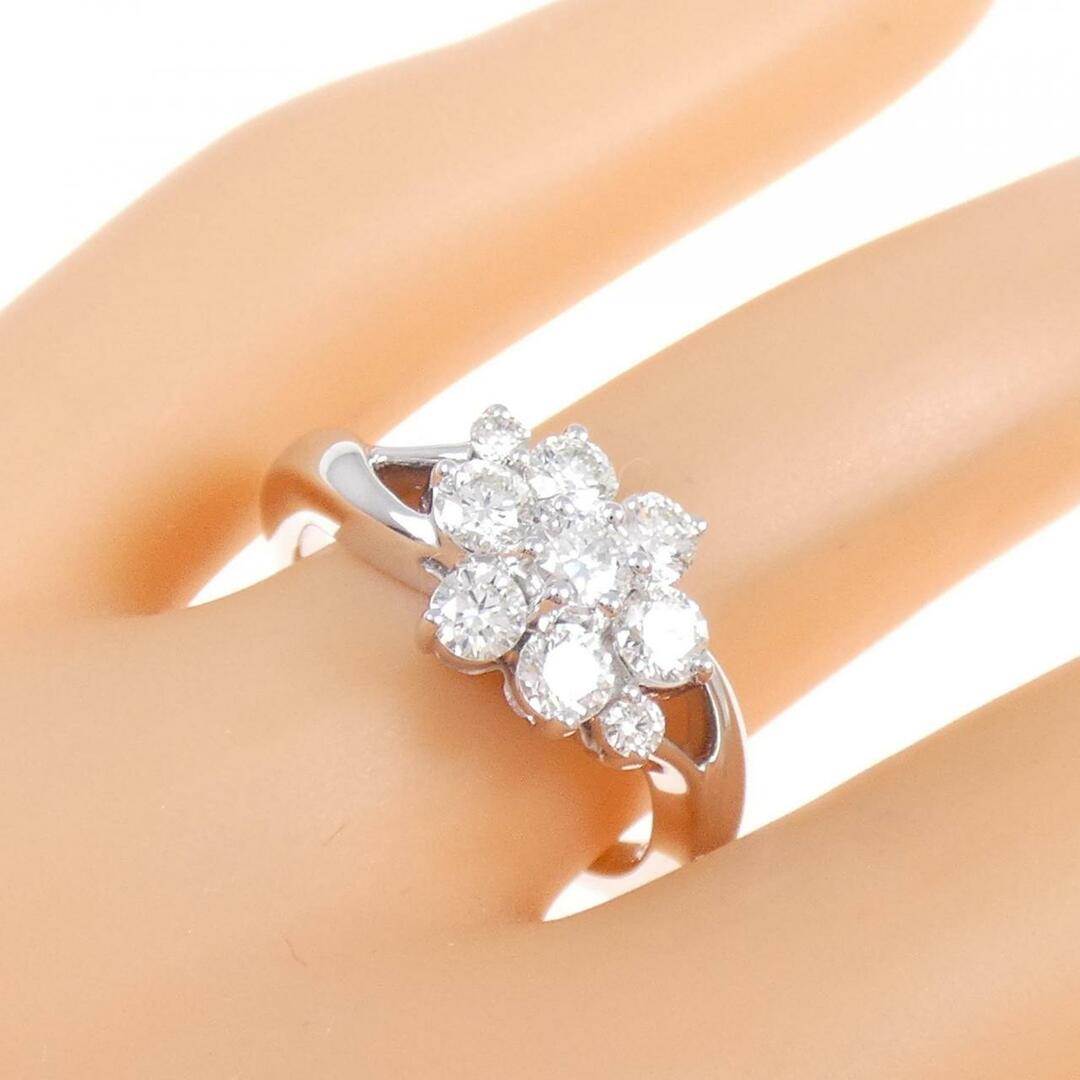 K18WG フラワー ダイヤモンド リング 1.06CT レディースのアクセサリー(リング(指輪))の商品写真