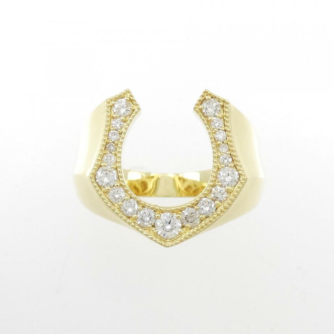 【新品】K18YG ホースシュー ダイヤモンド リング 0.53CT レディースのアクセサリー(リング(指輪))の商品写真