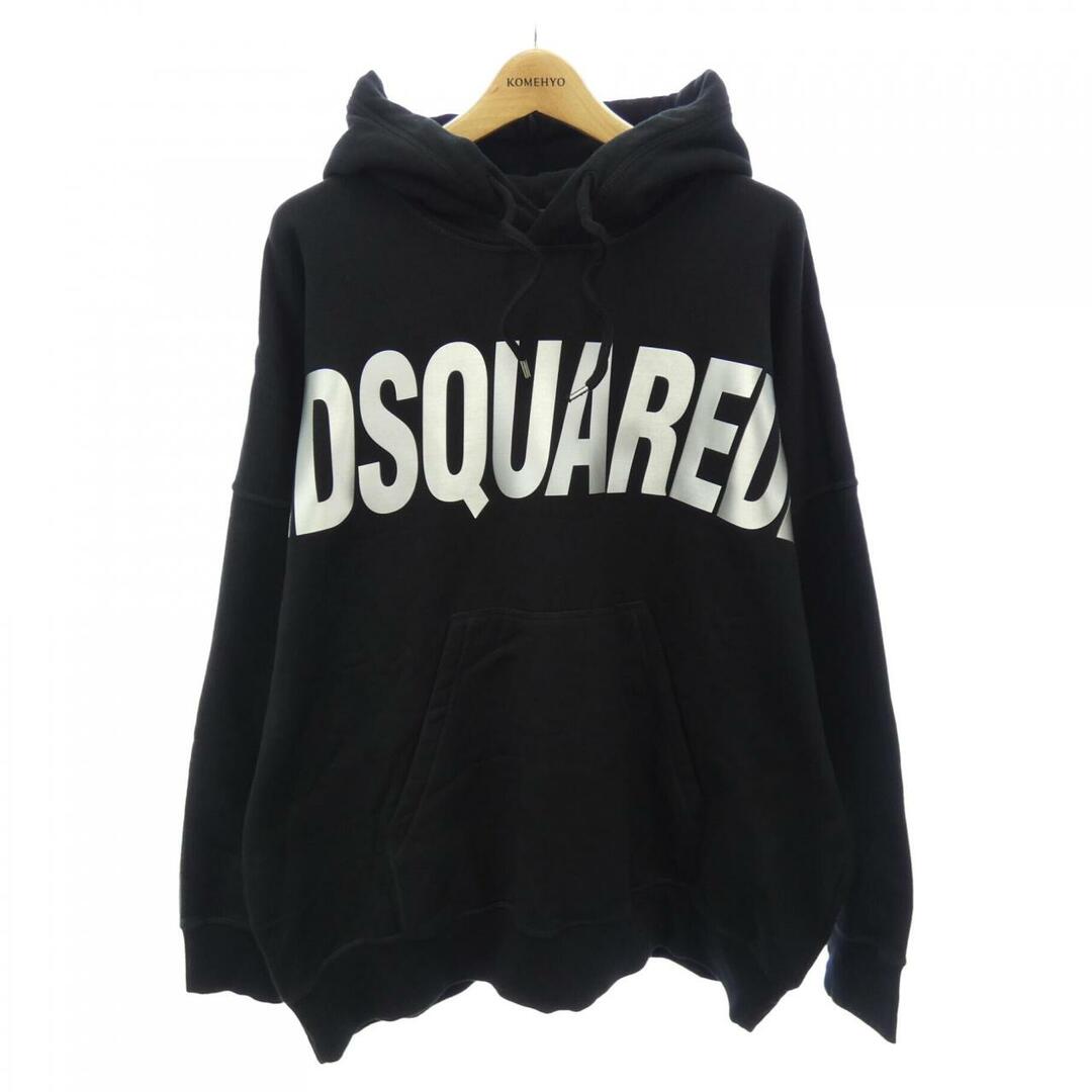 未使用 DSQUARED2 メンズ 刺繍 ロゴ トレーナー スウェット 黒 L