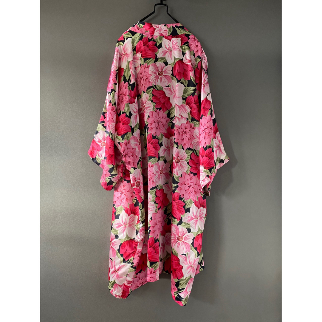 古着 ビンテージ 80s USA 羽織 花柄 テロテロ シャツ 光沢 希少 古着 ビンテージ 80s USA 羽織 花柄 テロテロ シャツ 光沢 希少