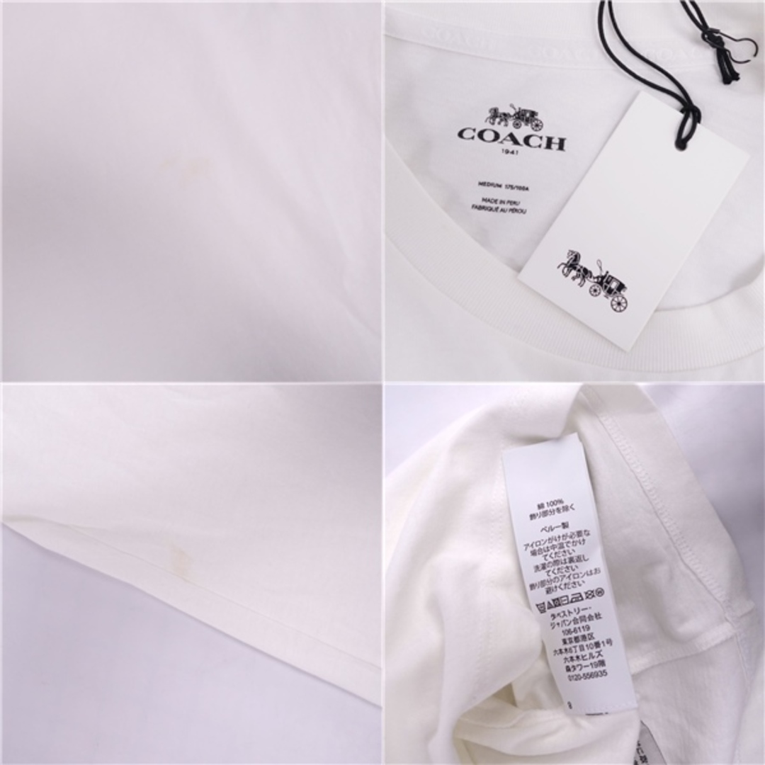 COACH(コーチ)のコーチ COACH Tシャツ カットソー 半袖 ショートスリーブ ホースアンドキャリッジ トップス メンズ M ホワイト メンズのトップス(Tシャツ/カットソー(半袖/袖なし))の商品写真