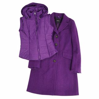 マックスマーラ(Max Mara)の美品 マックスマーラ Max Mara WEEKEND コート 3way チェスターコート ベスト フーディー 中綿入り アウター レディース JI36 USA2 FB34(S相当) パープル(その他)