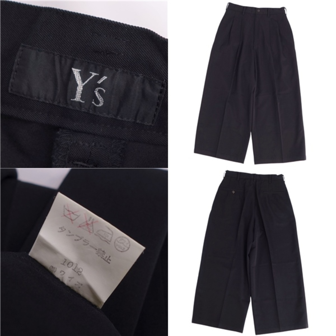 Y's(ワイズ)の美品 90’s ワイズ Y's Yohji Yamamoto パンツ ロングパンツ ワイドパンツ 無地 ウールギャバジン ボトムス レディース YI-P55-100 M相当(表記無し) ブラック レディースのパンツ(その他)の商品写真