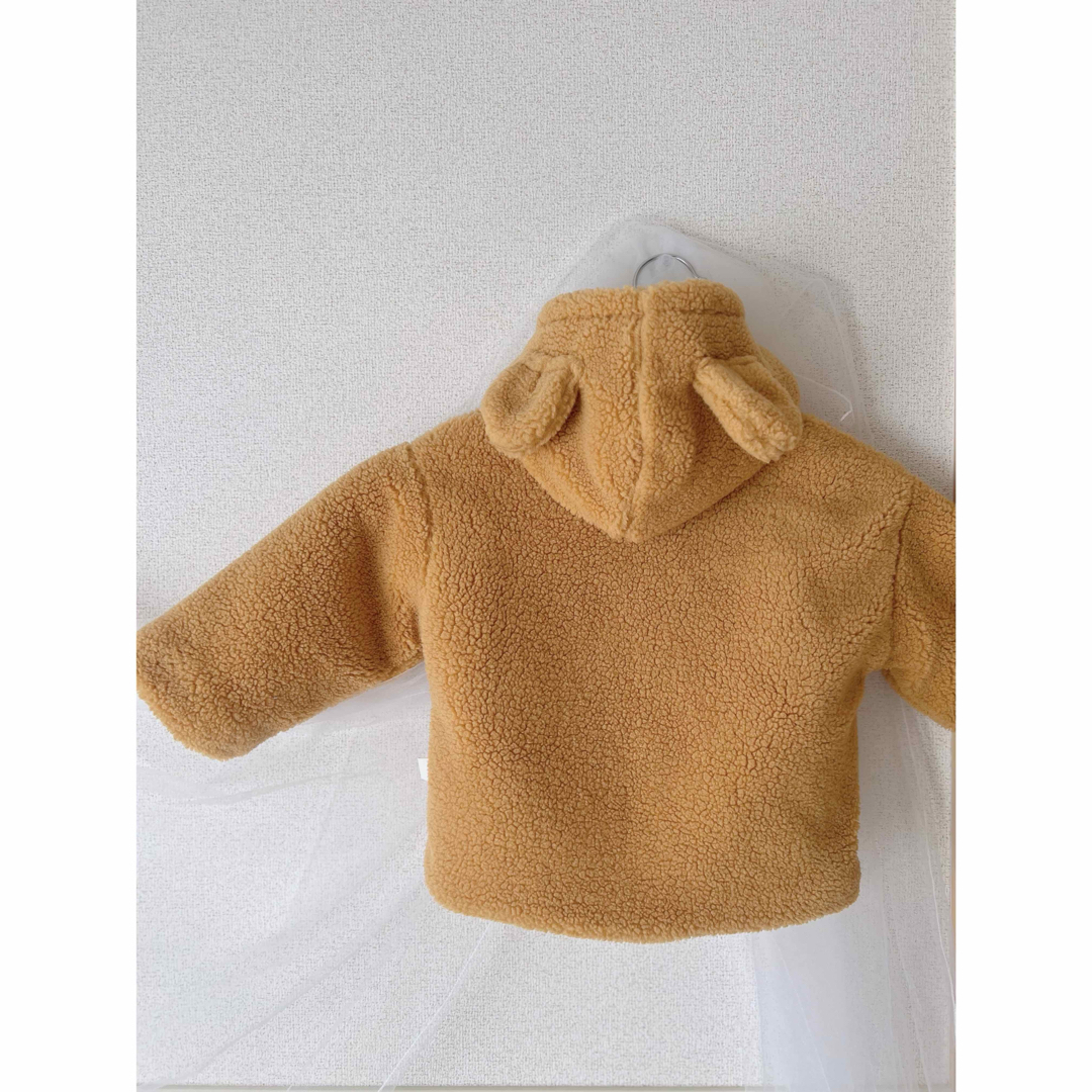 クマ　ボアジャケット　80 ベア キッズ/ベビー/マタニティのベビー服(~85cm)(ジャケット/コート)の商品写真