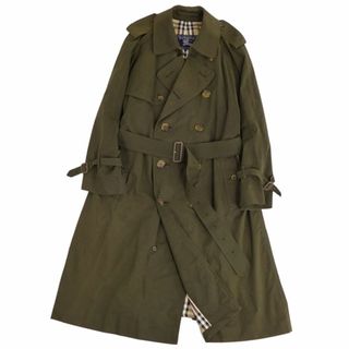 バーバリー(BURBERRY)のVintage バーバリー Burberrys コート トレンチコート 英国製 オイルドコットン 裏チェック アウター メンズ 46SHORT(S相当) オリーブカーキ(トレンチコート)