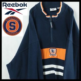 リーボック(Reebok)の【希少】リーボック カレッジ 2XL ハーフジップ フリース 刺繍ロゴ 入手困難(ブルゾン)