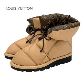 ルイヴィトン(LOUIS VUITTON)の未使用 ルイヴィトン LOUIS VUITTON ピローライン モノグラム ブーツ ショートブーツ アンクルブーツ ナイロン ベージュ(ブーツ)