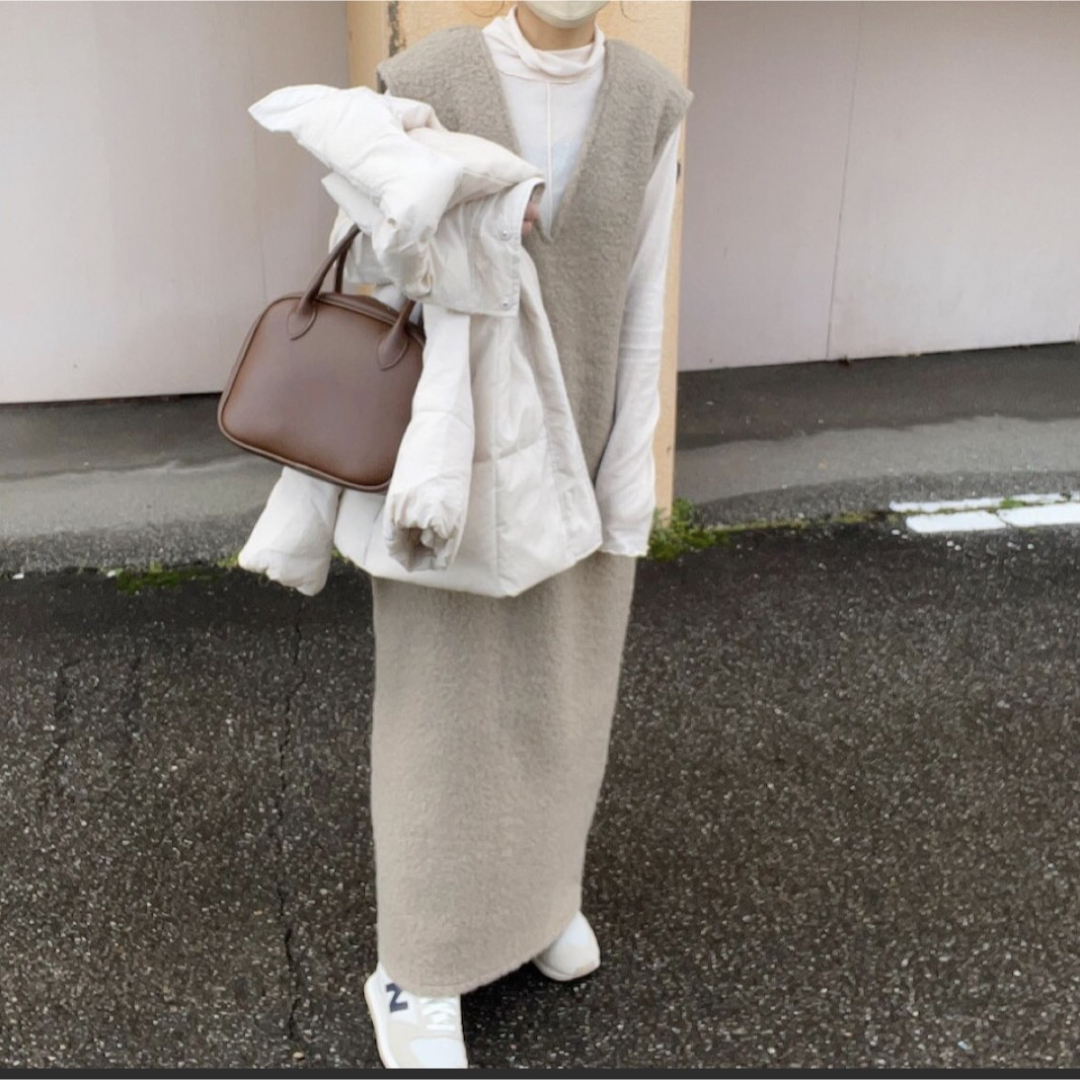 【新品・未使用】フェイクリングウールVネックジャンパースカート