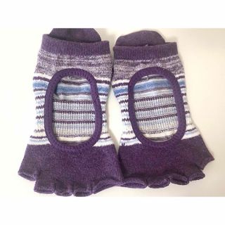 ＊asu様専用　toe sox  指先なし　パープルボーダー＋ピンクボーダー(ソックス)