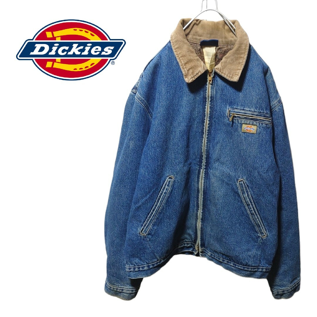 ディッキーズ○状態【Dickies】コーデュロイ襟 裏地ブランケット デニムジャケットA-1443