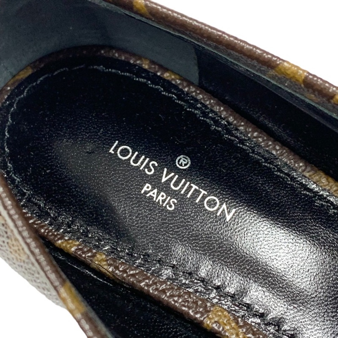 LOUIS VUITTON(ルイヴィトン)の未使用 ルイヴィトン LOUIS VUITTON アッパーケースライン モノグラム ローファー フラットシューズ LV金具 チェーン レザー ブラウン レディースの靴/シューズ(ローファー/革靴)の商品写真