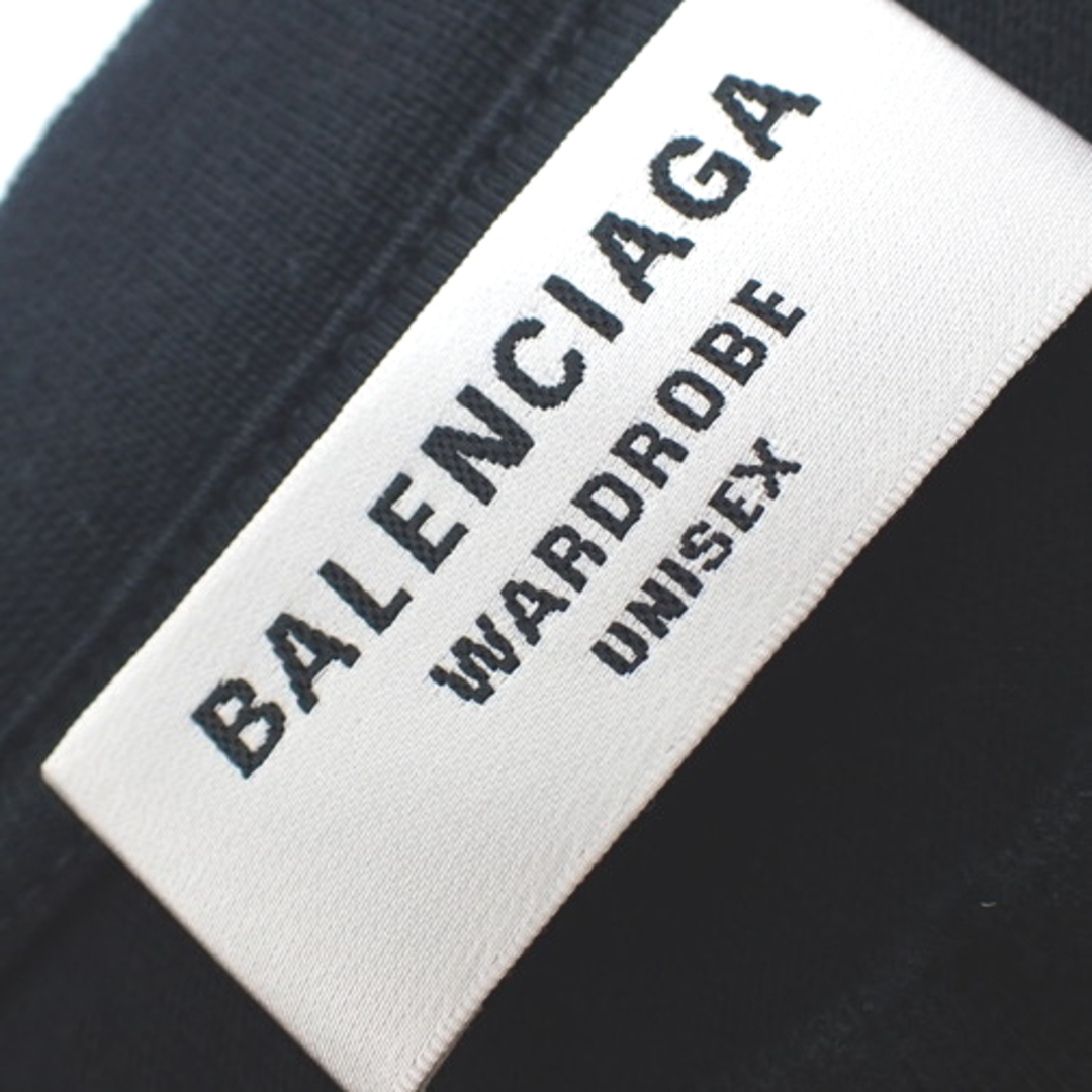 Balenciaga(バレンシアガ)のBALENCIAGA(バレンシアガ) ダメージ加工 ロゴ Tシャツ トップス アパレル ファッション 半袖 刺繍 S コットン ポリウレタン ブラック黒 レディース 40802075561【中古】【アラモード】 レディースのトップス(Tシャツ(半袖/袖なし))の商品写真