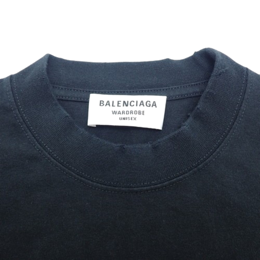 Balenciaga(バレンシアガ)のBALENCIAGA(バレンシアガ) ダメージ加工 ロゴ Tシャツ トップス アパレル ファッション 半袖 刺繍 S コットン ポリウレタン ブラック黒 レディース 40802075561【中古】【アラモード】 レディースのトップス(Tシャツ(半袖/袖なし))の商品写真