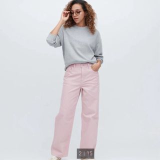 ユニクロ(UNIQLO)のバギージーンズ（丈標準76cm）2023年春モデル(デニム/ジーンズ)