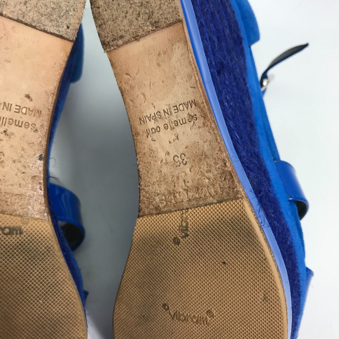 Hermes(エルメス)のエルメス HERMES エルダ ヒール ベルト 靴 ウエッジソール サンダル スエード ブルー レディースの靴/シューズ(サンダル)の商品写真