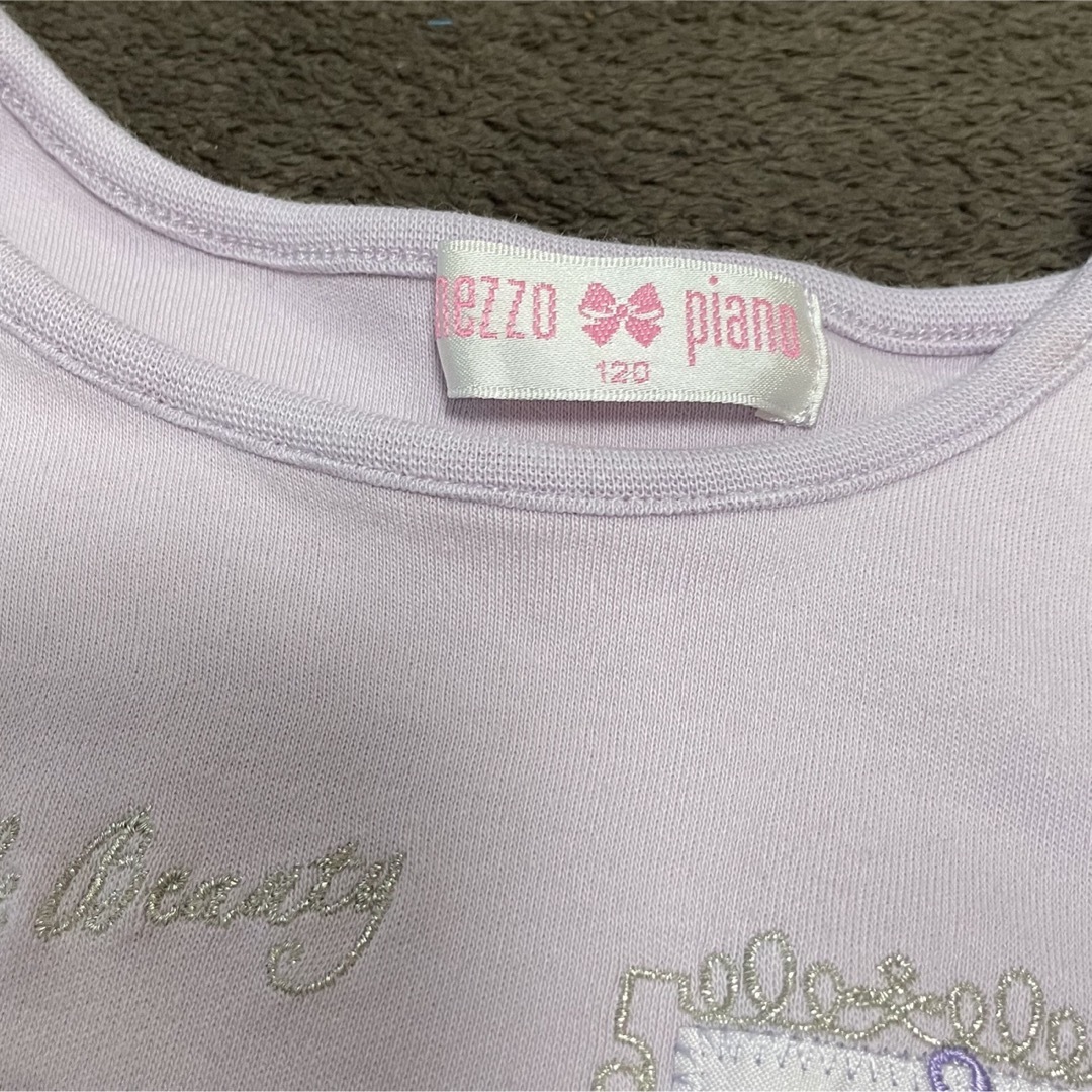 mezzo piano(メゾピアノ)の【mezzo piano】紫カットソー120 キッズ/ベビー/マタニティのキッズ服女の子用(90cm~)(Tシャツ/カットソー)の商品写真