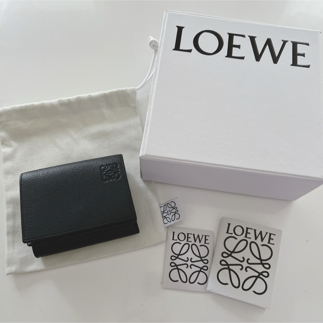 LOEWE ロエベ トライフォールド ウォレット 三つ折財布 ブラック メンズメンズ