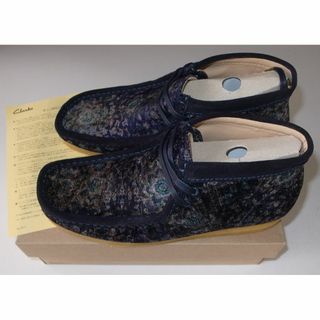 クラークス(Clarks)のクラークス ワラビー ブーツ ベルベット UK10 28cm navy(ブーツ)