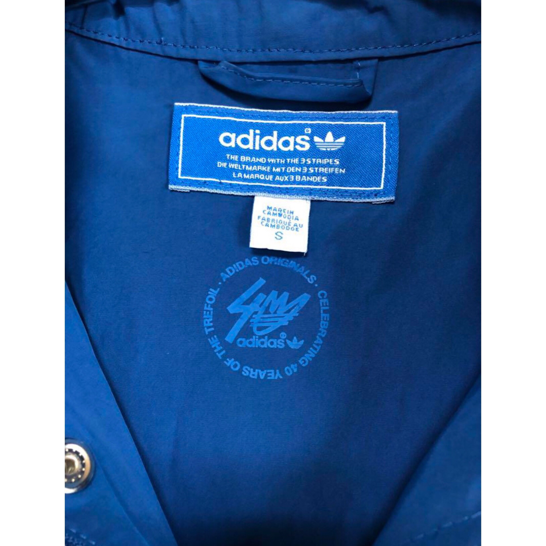 adidas(アディダス)のadidas　40周年限定　トレフォイル　マウンテンパーカー　S　青　USA古着 メンズのジャケット/アウター(マウンテンパーカー)の商品写真