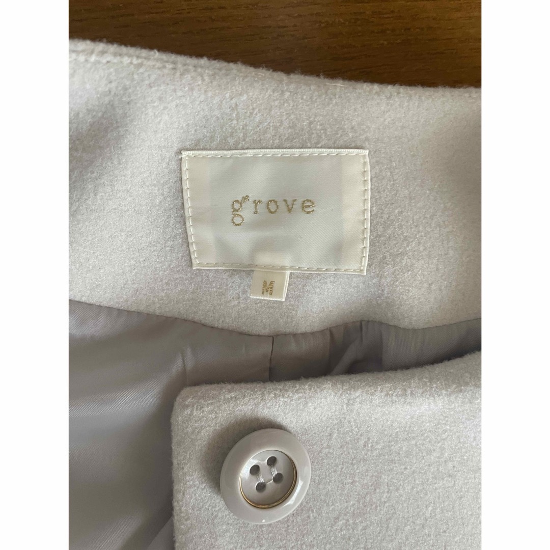 grove(グローブ)のgrove ノーカラー　コート　M レディースのジャケット/アウター(ノーカラージャケット)の商品写真