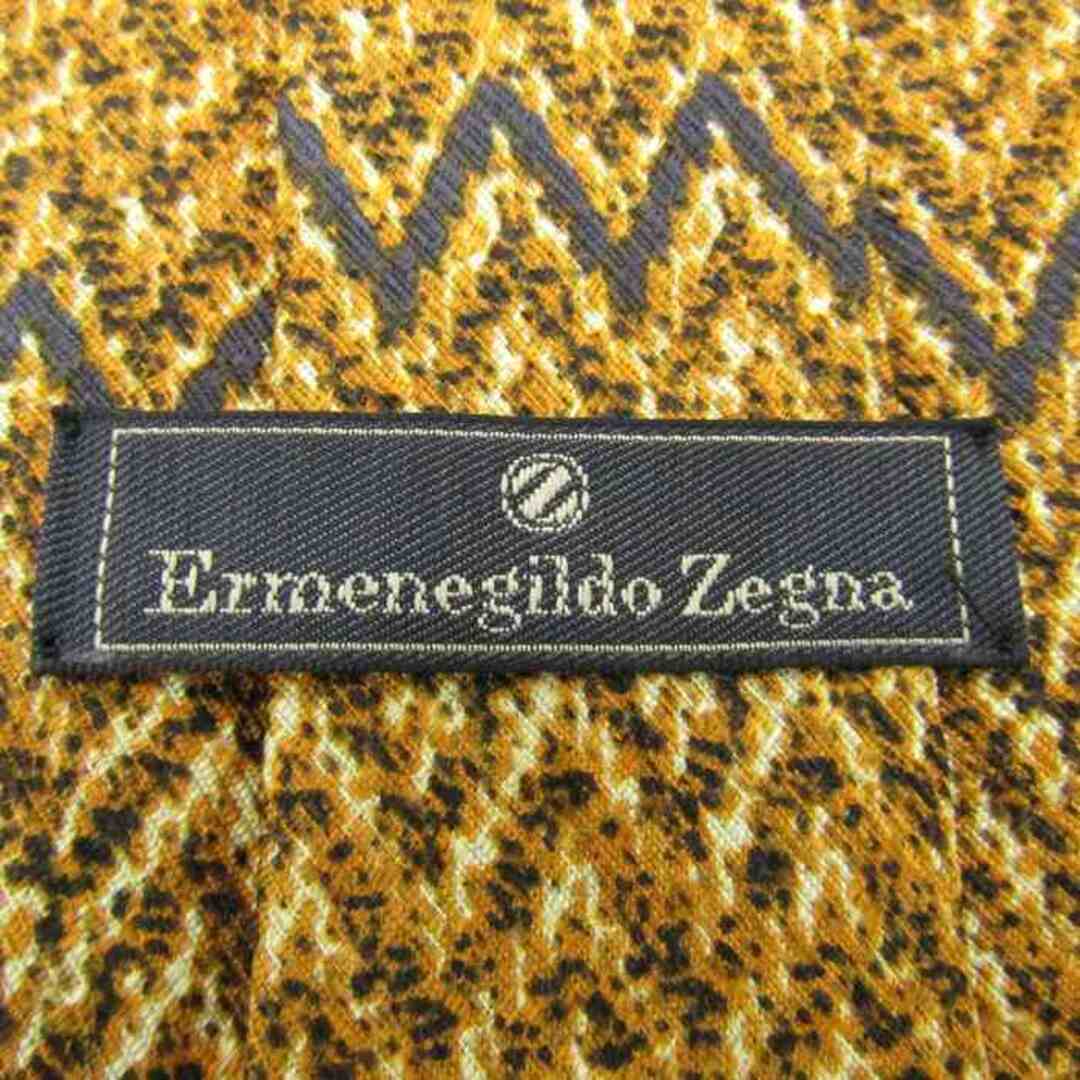 Ermenegildo Zegna(エルメネジルドゼニア)のエルメネジルドゼニア ブランドネクタイ ボーダー柄 幾何学模様 シルク イタリア製 メンズ イエロー Ermenegildo Zegna メンズのファッション小物(ネクタイ)の商品写真