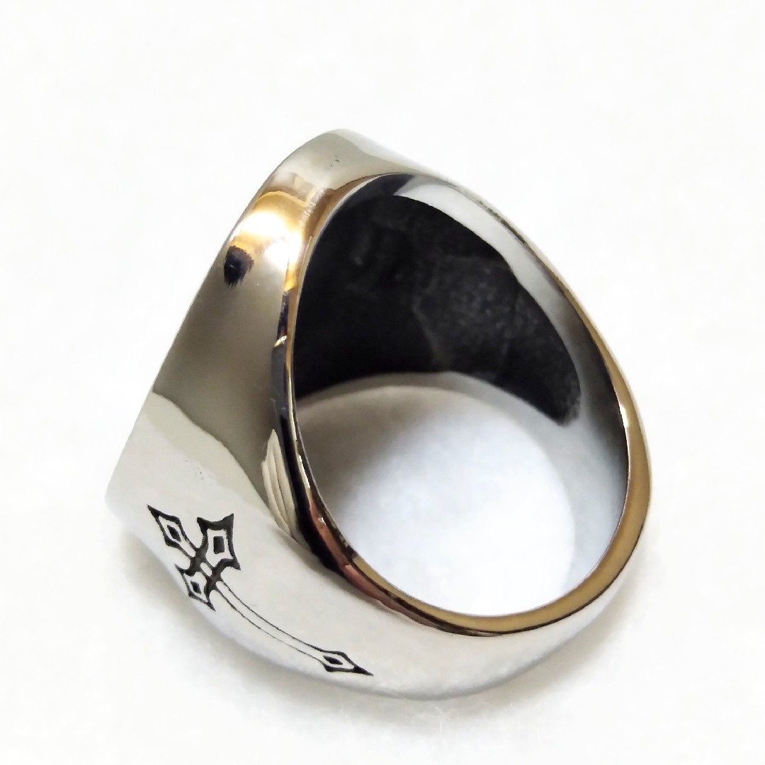 聖心 ハート ステンレス シグネットリング 16号 指輪シルバーメンズレディース メンズのアクセサリー(リング(指輪))の商品写真