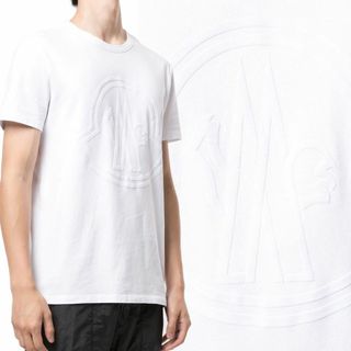 モンクレール(MONCLER)の送料無料 104 MONCLER モンクレール 8C00054 8390T ホワイト ロゴ Tシャツ size XL(Tシャツ/カットソー(半袖/袖なし))