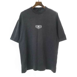 バレンシアガ  22SS  612966 TLVJ1 Maison Balenciagaクラッシュ加工Tシャツ メンズ M