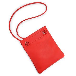 エルメス(Hermes)のエルメス サックアリーヌ ミニ ショルダーバッグ 斜め掛け ヴォースイフト レザー Rouge de coeur ルージュ クー レッド 赤 シルバー金具 Y刻印 箱付 HERMES（新品・未使用品）(ショルダーバッグ)