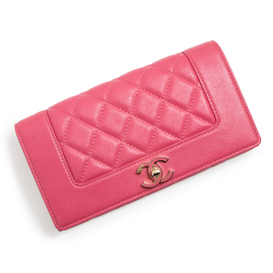 CHANEL - シャネル マドモアゼル マトラッセ 二つ折り長財布 ゴート