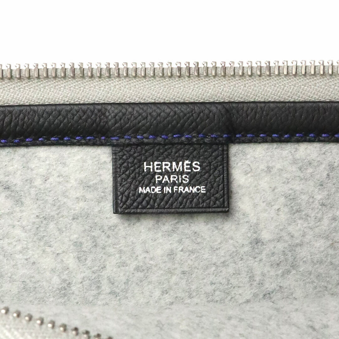 Hermes(エルメス)のエルメス トゥードゥー 37 カラーブロック クラッチバッグ ヴォーエプソン レザー フェルト グレー ブルー エレクトリック ノワール ブラック 青 黒 シルバー金具 C刻印 箱付 HERMES（未使用　展示品） レディースのバッグ(クラッチバッグ)の商品写真