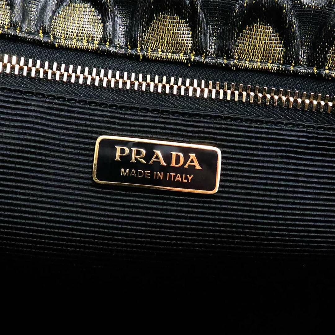 PRADA(プラダ)のプラダ カナパ 2WAY 斜め掛け チェーン ショルダー ハンドバッグ BROCCATO ブロケート GIALLO POIS イエロー 黄 ゴールド金具 1BA038 PRADA（未使用　展示品） レディースのバッグ(ハンドバッグ)の商品写真