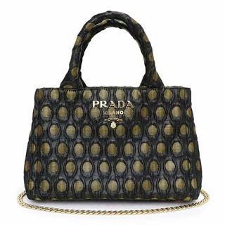 プラダ(PRADA)のプラダ カナパ 2WAY 斜め掛け チェーン ショルダー ハンドバッグ BROCCATO ブロケート GIALLO POIS イエロー 黄 ゴールド金具 1BA038 PRADA（未使用　展示品）(ハンドバッグ)