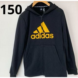 アディダス(adidas)のadidas パーカー　ブラック150 ジップ　パーカー(ジャケット/上着)